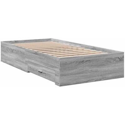 Bed Frame with Drawers without Mattress Grey Sonoma 90x190 cm Single Vidaxl Bed Frame with Drawers without Mattress Grey Sonoma 90x190 cm Single Vidaxl
