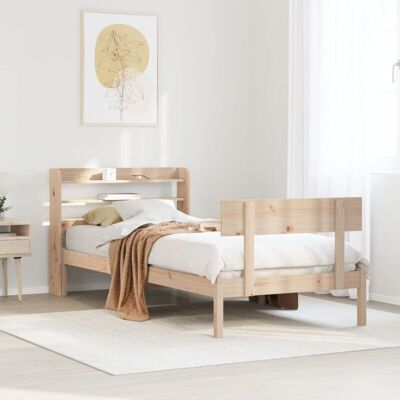 vidaXL Bed Frame with Headboard - 90x200 cm Solid Wood Pine vidaXL Bed Frame with Headboard - 90x200 cm Solid Wood Pine