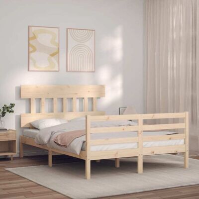 Bed Frame without Mattress 140x190 cm Solid Wood vidaXL Bed Frame without Mattress 140x190 cm Solid Wood vidaXL