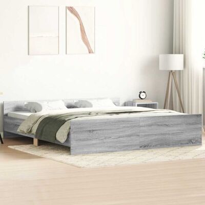 Bed Frame without Mattress Grey Sonoma 160x200 cm Vidaxl Bed Frame without Mattress Grey Sonoma 160x200 cm Vidaxl