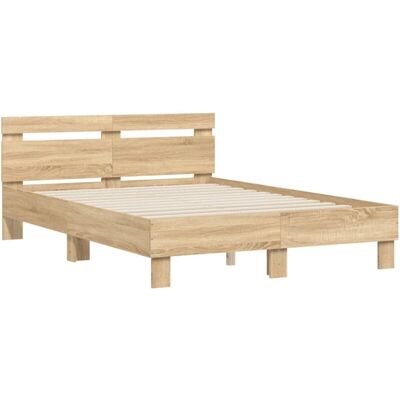 Bed Frame without Mattress Sonoma Oak 120x190 cm Small Double Vidaxl Bed Frame without Mattress Sonoma Oak 120x190 cm Small Double Vidaxl