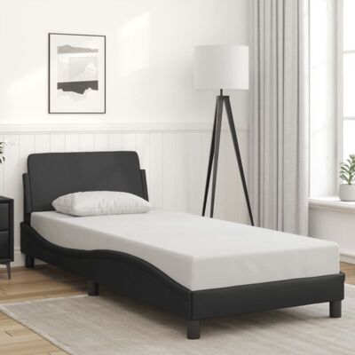 vidaXL Bed Frame with Headboard - Bed Frame 90x190 cm - Black vidaXL Bed Frame with Headboard - Bed Frame 90x190 cm - Black