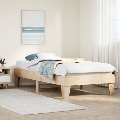Bed Frame without Mattress 75x190 cm Small Single Solid Wood Pine vidaXL Bed Frame without Mattress 75x190 cm Small Single Solid Wood Pine vidaXL