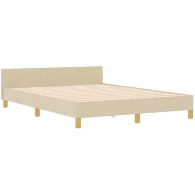 VidaXL Bed Frame - 140x190 Crema - Minimalist Style VidaXL Bed Frame - 140x190 Crema - Minimalist Style