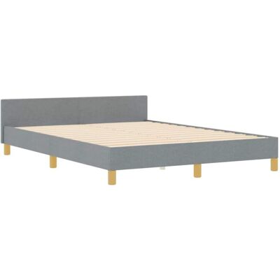 vidaXL 140x190 cm Light Gray Bed Frame - Bed vidaXL 140x190 cm Light Gray Bed Frame - Bed