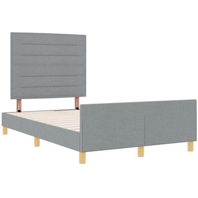 VidaXL Bed Frame - Light Gray Fabric Bed - Modern Minimalist Design VidaXL Bed Frame - Light Gray Fabric Bed - Modern Minimalist Design