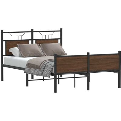 Bed Frame without Mattress Brown Oak 120x200 cm Engineered Wood Vidaxl Bed Frame without Mattress Brown Oak 120x200 cm Engineered Wood Vidaxl