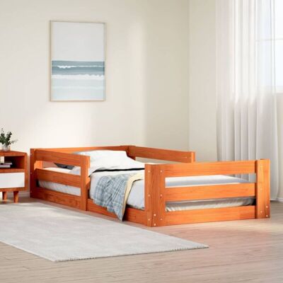 vidaXL Bed Frame - Solid Wood Pine - Brown - 80x190cm vidaXL Bed Frame - Solid Wood Pine - Brown - 80x190cm