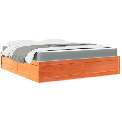 vidaXL Bed with Mattress - Rustic Pine Wood 180x200cm - Bed Type vidaXL Bed with Mattress - Rustic Pine Wood 180x200cm - Bed Type