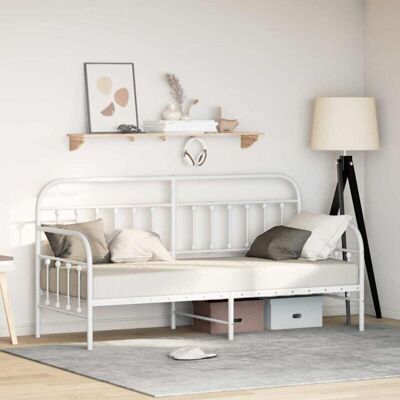 Vidaxl White Metal Bed Frame 75x190 cm - Bed Frame Vidaxl White Metal Bed Frame 75x190 cm - Bed Frame