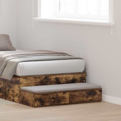 vidaXL Bedside Table - Smoked Oak - 100x36.5x16.5 cm vidaXL Bedside Table - Smoked Oak - 100x36.5x16.5 cm