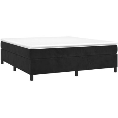 vidaXL Black Super King Size Bed Frame Velvet - Bed Frame vidaXL Black Super King Size Bed Frame Velvet - Bed Frame