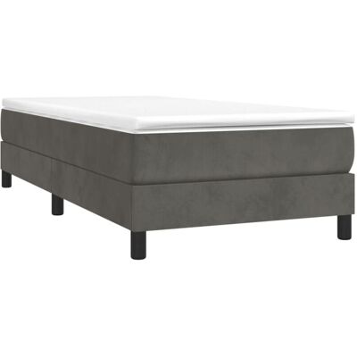 vidaXL Dark Grey Single Velvet Bed Frame - Bed Type vidaXL Dark Grey Single Velvet Bed Frame - Bed Type