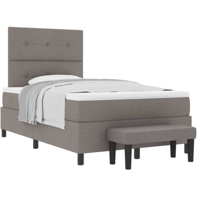 vidaXL Boxspring Bed - Knopfgepo - Taupe - 120x200cm vidaXL Boxspring Bed - Knopfgepo - Taupe - 120x200cm