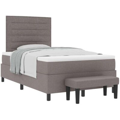 vidaXL Boxspring Bed - Linien De - Taupe - 120x200cm - Sleep Comfort vidaXL Boxspring Bed - Linien De - Taupe - 120x200cm - Sleep Comfort