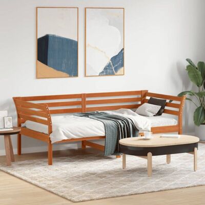 vidaXL Day Bed Solid Pine - Multiuse Furniture - Daybed Couch - Day Bed for Guest - Brown vidaXL Day Bed Solid Pine - Multiuse Furniture - Daybed Couch - Day Bed for Guest - Brown