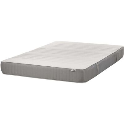 Beliani Memory Foam Mattress - White Grey Fabric Polyester EU Double Size Removable Cover Beliani Memory Foam Mattress - White Grey Fabric Polyester EU Double Size Removable Cover