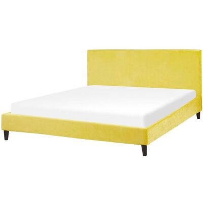 Beliani King Size Bed Velvet - Modern Minimalist Bedroom Furniture Beliani King Size Bed Velvet - Modern Minimalist Bedroom Furniture