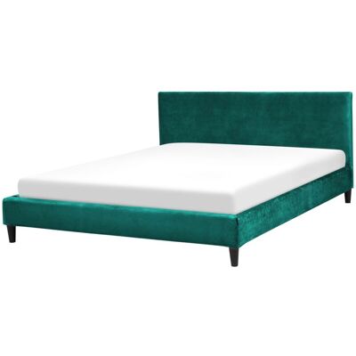 Beliani EU King Size Bed Velvet Green - bed Beliani EU King Size Bed Velvet Green - bed