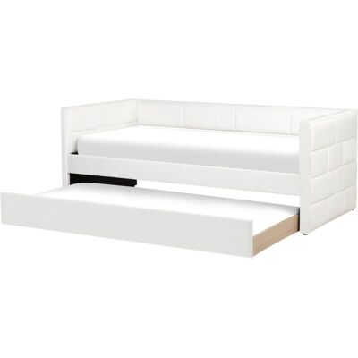 Beliani Chavonne White Velvet Nido Bed - bed Beliani Chavonne White Velvet Nido Bed - bed