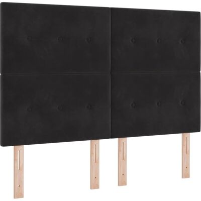 VidaXL Black Velvet Button-Tufted Bed Headboard - Headboard VidaXL Black Velvet Button-Tufted Bed Headboard - Headboard