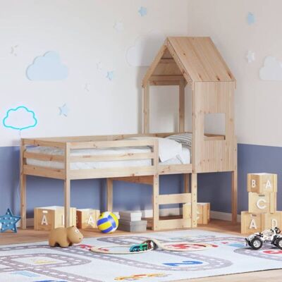Vidaxl - High Sleeper Bed without Mattress 75x190 cm Small Single Solid Wood Pine Vidaxl - High Sleeper Bed without Mattress 75x190 cm Small Single Solid Wood Pine