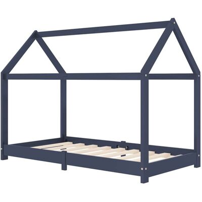 Kids Bed Frame Grey Solid Pine Wood 70x140 cm Vidaxl Kids Bed Frame Grey Solid Pine Wood 70x140 cm Vidaxl