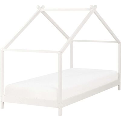 Beliani Kids House Bed White Pine Wood EU Single Size 3ft - Kids Bed Beliani Kids House Bed White Pine Wood EU Single Size 3ft - Kids Bed