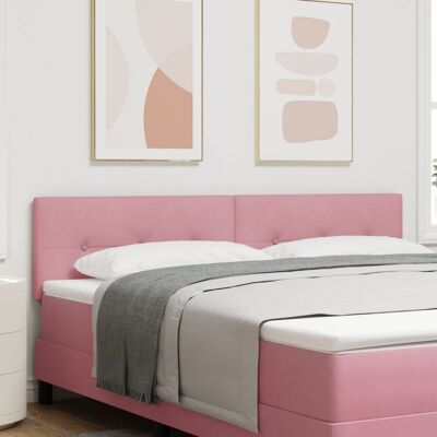 Vidaxl Pink Velvet LED Button Headboard - Headboard Vidaxl Pink Velvet LED Button Headboard - Headboard