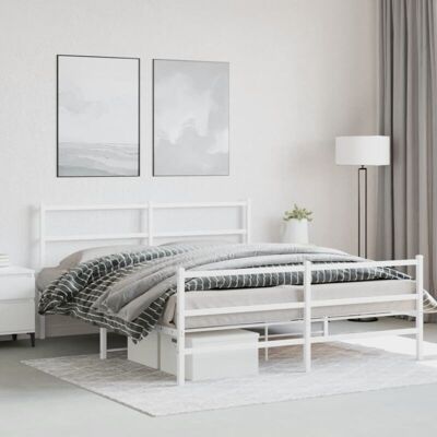 vidaXL Metal Bed Frame with Headboard and Footboard - Bed Frame vidaXL Metal Bed Frame with Headboard and Footboard - Bed Frame