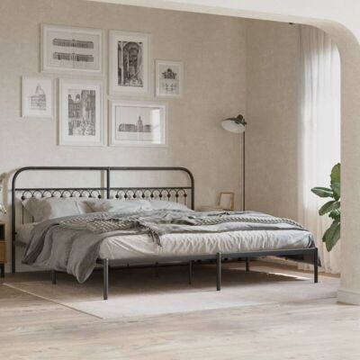 vidaXL Metal Bed Frame with Headboard - Bed Type vidaXL Metal Bed Frame with Headboard - Bed Type