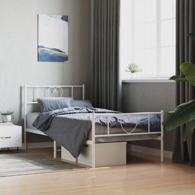 vidaXL Metal Bed Frame with Headboard - 80x200 cm - Bed Type vidaXL Metal Bed Frame with Headboard - 80x200 cm - Bed Type