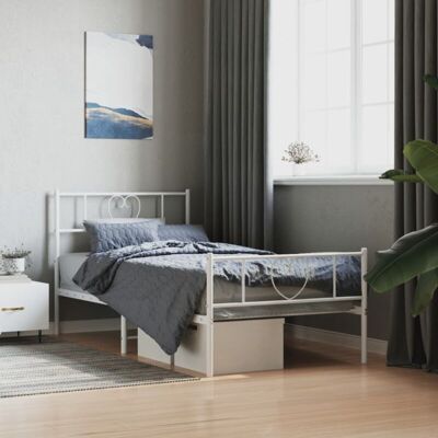 vidaXL Metal Bed Frame with Headboard - 75x190 cm - Bed Type vidaXL Metal Bed Frame with Headboard - 75x190 cm - Bed Type
