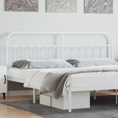 vidaXL White Metal Headboard 200 cm - Headboard vidaXL White Metal Headboard 200 cm - Headboard