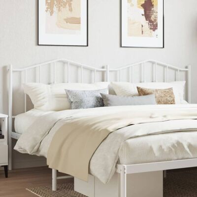 vidaXL White 200 cm Metal Headboard - Headboard vidaXL White 200 cm Metal Headboard - Headboard