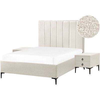 BELIANI Bed Set with Storage and Nightstands - Bedroom Furniture BELIANI Bed Set with Storage and Nightstands - Bedroom Furniture