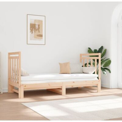 vidaXL Solid Wood Pine Pull-out Day Bed Guest Sofa Bed - Day Bed vidaXL Solid Wood Pine Pull-out Day Bed Guest Sofa Bed - Day Bed