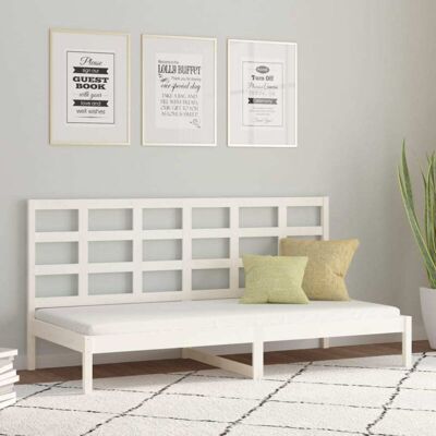 VidaXL White Pine Wood Sofa Bed VidaXL White Pine Wood Sofa Bed