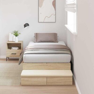 Vidaxl Sonoma Oak Storage Bed - Bed Frame Vidaxl Sonoma Oak Storage Bed - Bed Frame