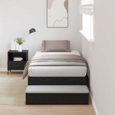 Vidaxl Black Storage Bed - Modern Rectangular Bedroom Furniture Vidaxl Black Storage Bed - Modern Rectangular Bedroom Furniture