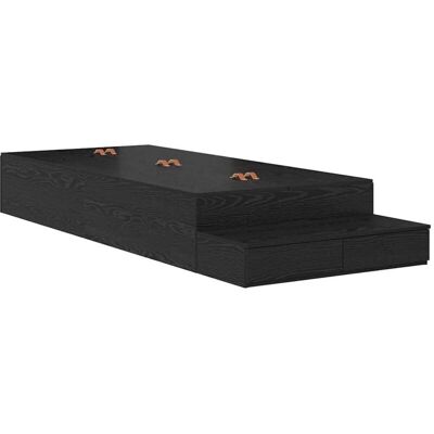 Vidaxl Bed Frame Black Oak 80x200 cm Modern Storage Organizer Vidaxl Bed Frame Black Oak 80x200 cm Modern Storage Organizer