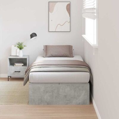 Vidaxl Gray Concrete Storage Bed Frame - Bed Type Vidaxl Gray Concrete Storage Bed Frame - Bed Type