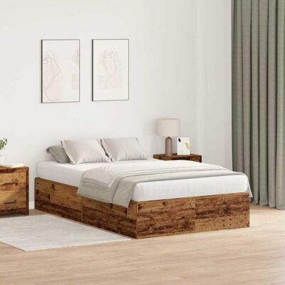 Vidaxl Recycled Wood Storage Bed - Bed Frame Vidaxl Recycled Wood Storage Bed - Bed Frame