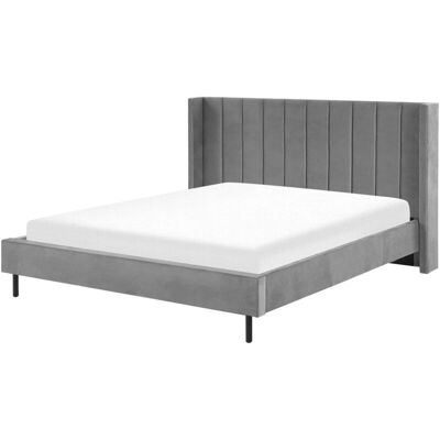 Beliani Super King Size Bed Grey Velvet VILLETTE - bed Beliani Super King Size Bed Grey Velvet VILLETTE - bed