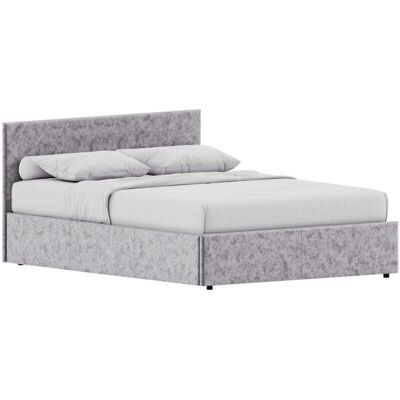HOME DISCOUNT Veronica Double Ottoman Storage Bed with Gel Memory Foam Pocket Spring Mattress, Silver Velvet HOME DISCOUNT Veronica Double Ottoman Storage Bed with Gel Memory Foam Pocket Spring Mattress, Silver Velvet