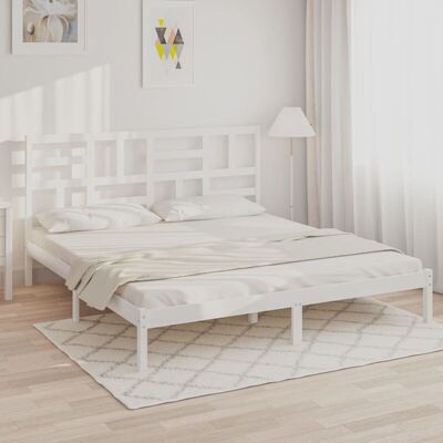 vidaXL Solid Wood Bed White 180x200 cm - Bed vidaXL Solid Wood Bed White 180x200 cm - Bed
