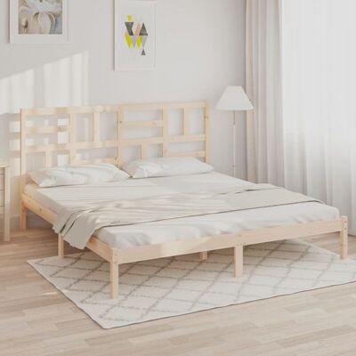 vidaXL Solid Wood Bed 200x200 cm - Stable, Easy to Assemble vidaXL Solid Wood Bed 200x200 cm - Stable, Easy to Assemble