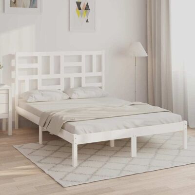 vidaXL Solid Wood Bed Frame - 120x200 cm - White - Bed Frame vidaXL Solid Wood Bed Frame - 120x200 cm - White - Bed Frame