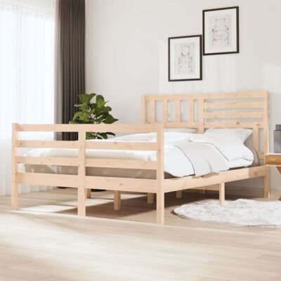 vidaXL Bed Frame 120x200cm Solid Wood - Bed Base & Frame vidaXL Bed Frame 120x200cm Solid Wood - Bed Base & Frame