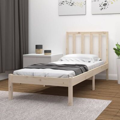 vidaXL Solid Wood Pine Bed Frame - Support 75x190 cm, Rustic Style vidaXL Solid Wood Pine Bed Frame - Support 75x190 cm, Rustic Style
